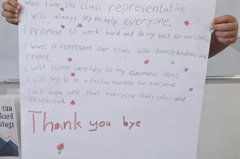 Lower Campus students at LWIS-AiS taking part in Class Representatives elections.
