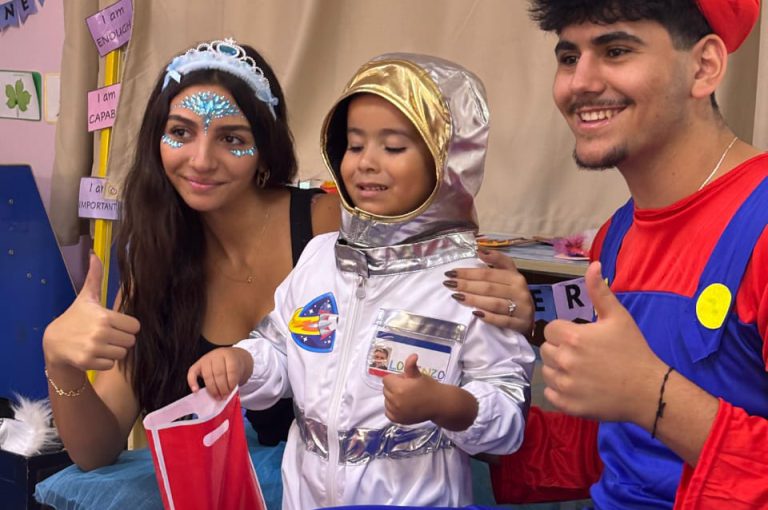 “IB DP Year 1 students from LWIS-AiS celebrating Halloween with KG1–KG3 children through crafts, games, and storytelling – fostering creativity, empathy, and service.”