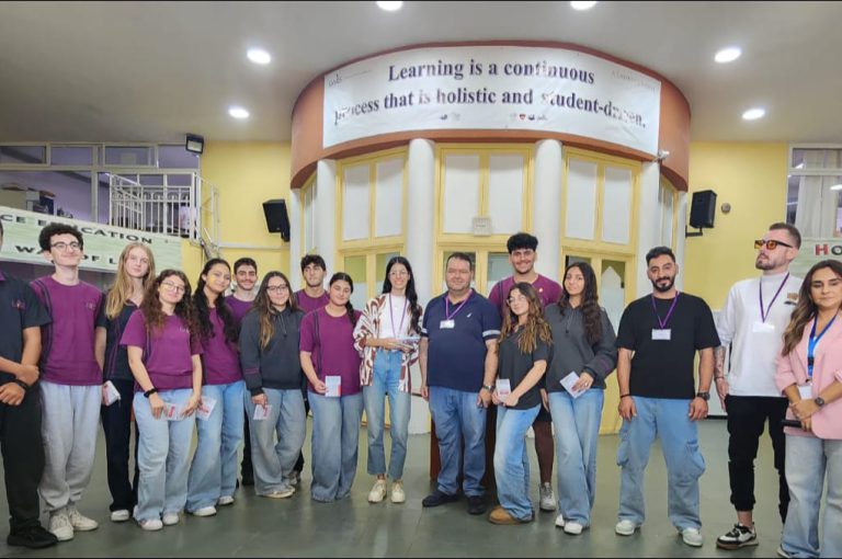 “Senior students attending a JCD (Jeunesse Contre Drogue) awareness session at LWIS-AiS, Keserwan, Lebanon – presentation on the dangers of smoking and drug use with a powerful testimony from a former addict.”