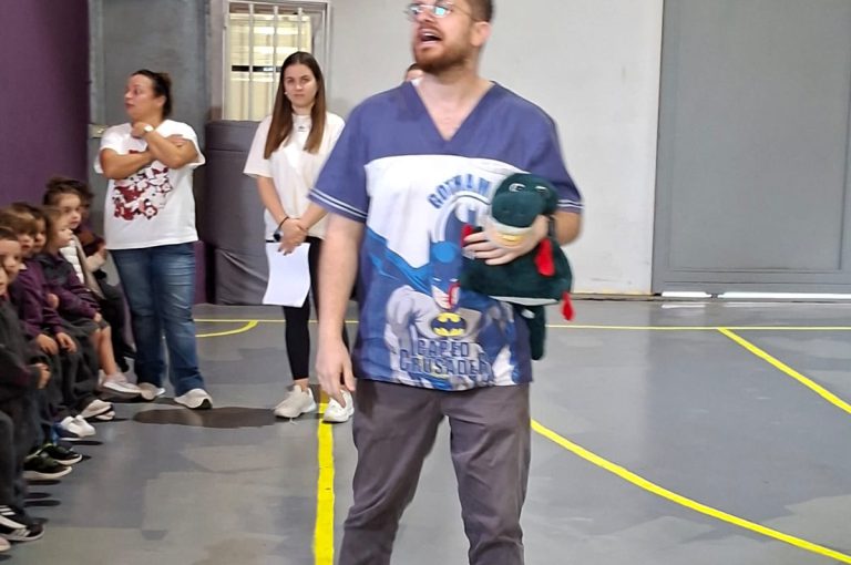 KG1 to Grade 1 students getting their teeth checked and learning basic dental care.