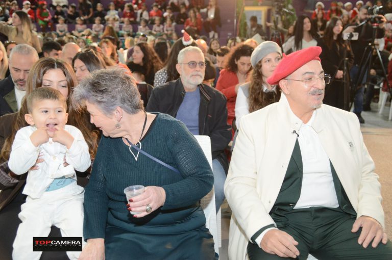The Christmas show with students in colorful costumes.