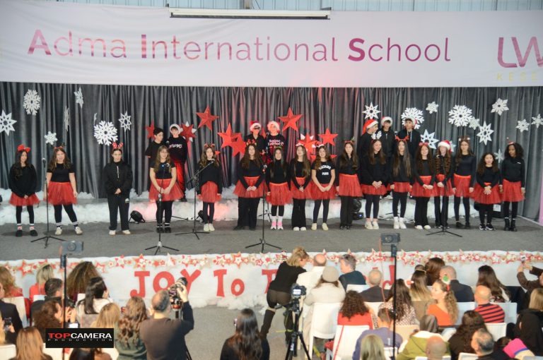 The Christmas show with students in colorful costumes.