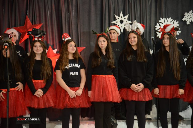 The Christmas show with students in colorful costumes.