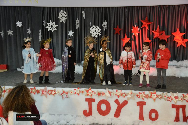 The Christmas show with students in colorful costumes.