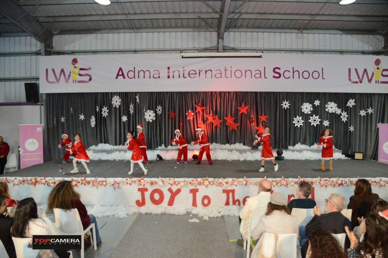The Christmas show with students in colorful costumes.