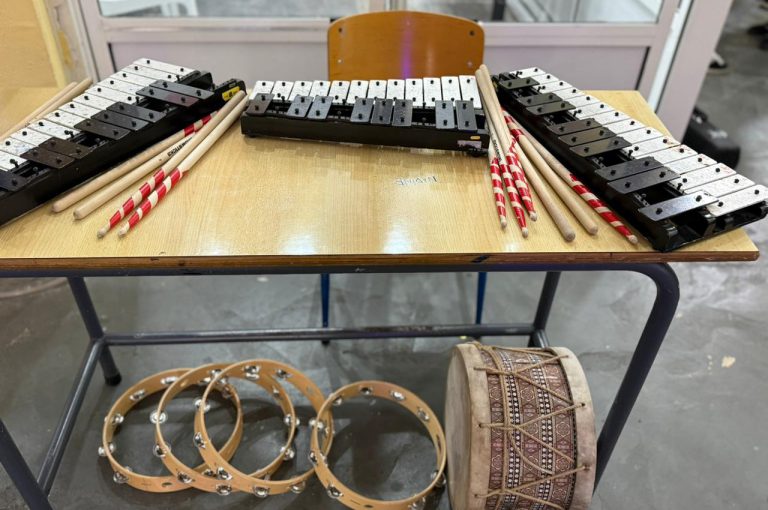 Students from the Middle and Senior School attending the HLSS Fair at the Upper Campus during the Arabic Night theme, with traditional decorations, cultural outfits, and festive activities.