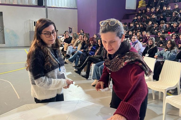 Students present tributes during a Teachers’ Day assembly at the Lower Campus.