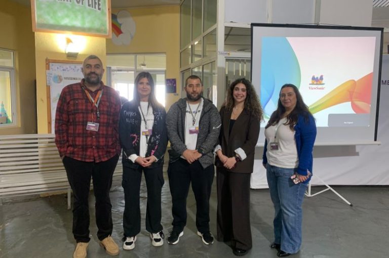 Representative from Step Ahead Sports School speaking to LWIS Adma International School students about mental health in sports, with interactive team-building activities promoting resilience and communication