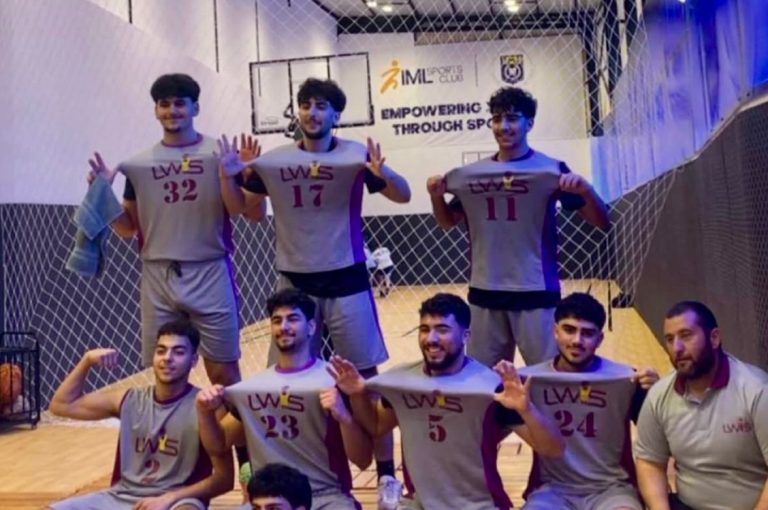 School basketball team winning the first two rounds in the Lebanese Basketball Championship 🏀🎉