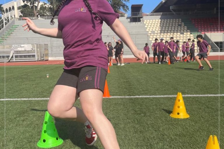 Students at LWIS Adma International School taking part in Sports Day activities through collaboration with Miami Fitness Factory, combining fitness, fun, and teamwork.