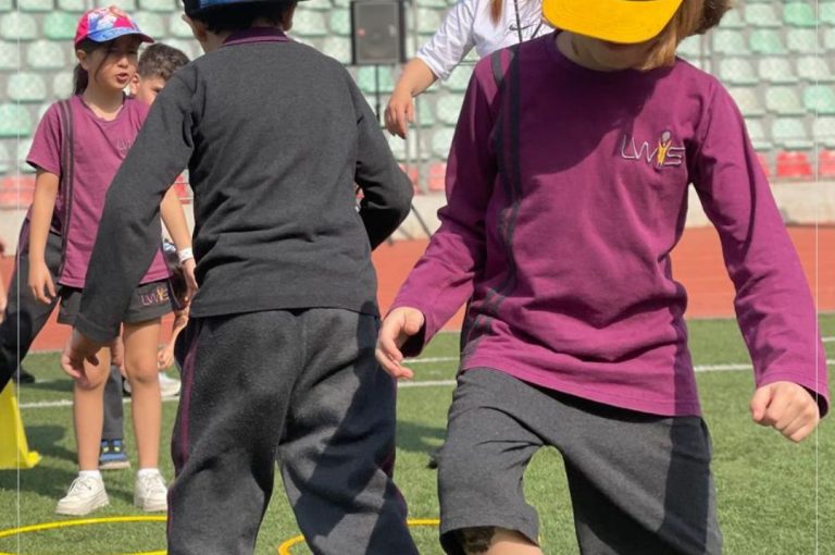 Students at LWIS Adma International School taking part in Sports Day activities through collaboration with Miami Fitness Factory, combining fitness, fun, and teamwork.