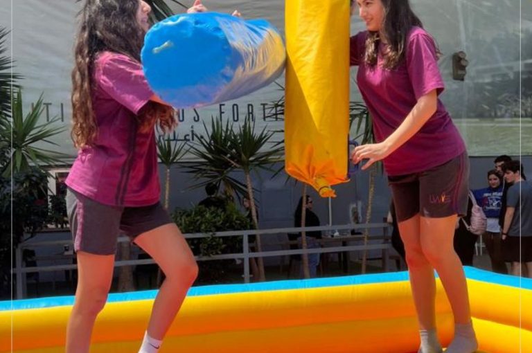 Students at LWIS Adma International School taking part in Sports Day activities through collaboration with Miami Fitness Factory, combining fitness, fun, and teamwork.