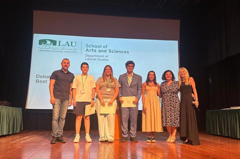 Grade 10 student Kye Aoun proudly celebrates his achievements at the LAU Debate Boot Camp, where he helped lead his team to 1st Place and received the 2nd Place Overall Best Speaker award.